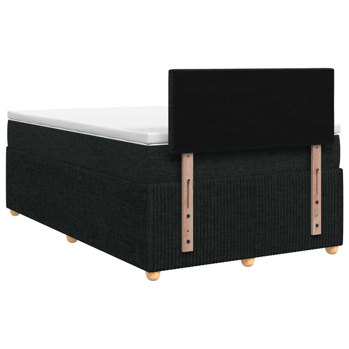 Pat boxspring cu saltea Negru 120 x 200 cm Țesătură WALTI