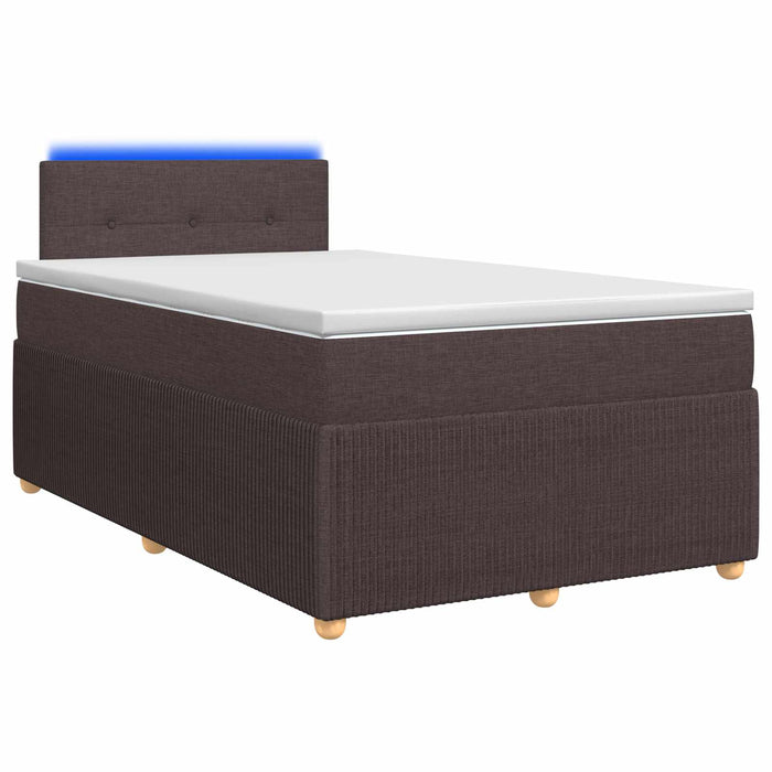 Pat boxspring cu saltea Maro închis 120 x 200 cm Țesătură WALTI