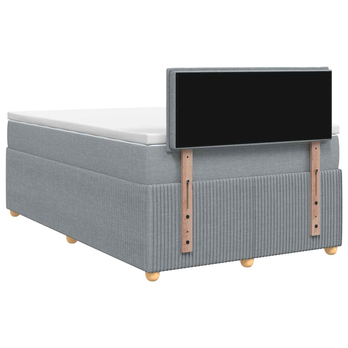 Pat boxspring cu saltea Gri deschis 120 x 200 cm Țesătură WALTI