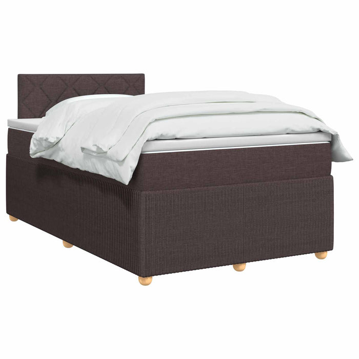 Pat boxspring cu saltea Maro închis 120 x 200 cm Țesătură WALTI