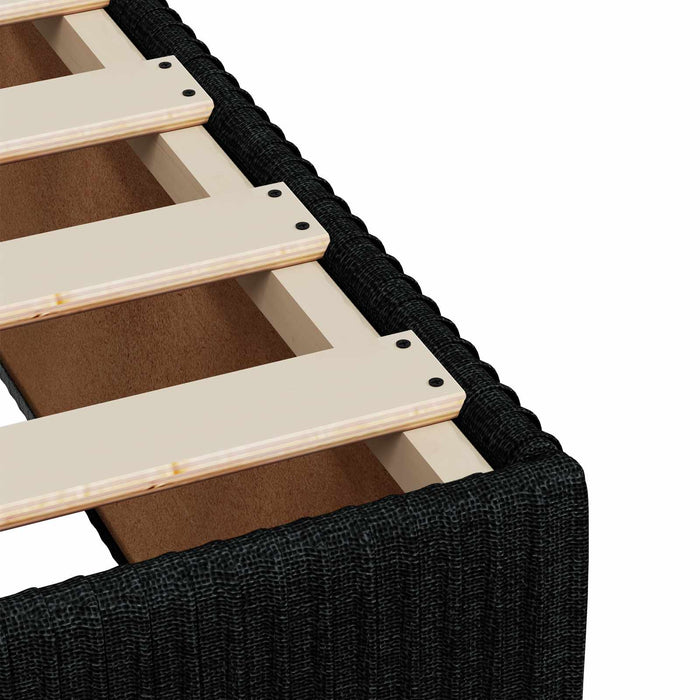 Pat boxspring cu saltea Negru 140 x 190 cm Țesătură - WALTI WALTI