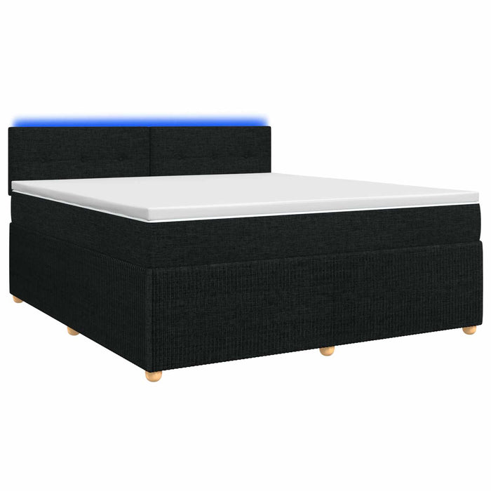 Pat boxspring cu saltea Negru 140 x 190 cm Țesătură - WALTI WALTI