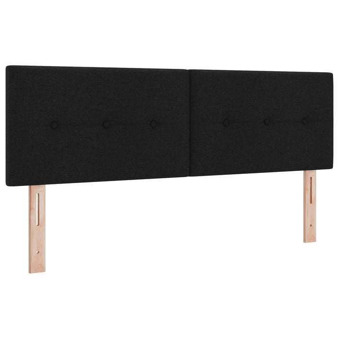 Pat boxspring cu saltea Negru 140 x 190 cm Țesătură - WALTI WALTI