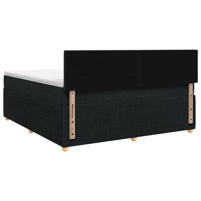 Pat boxspring cu saltea Negru 140 x 190 cm Țesătură - WALTI WALTI