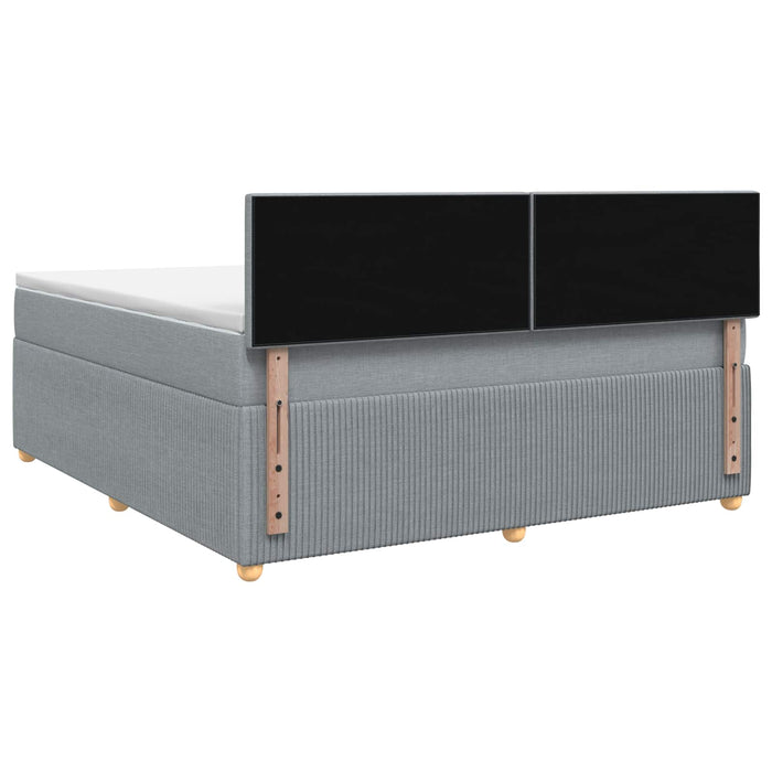 Pat boxspring cu saltea Gri deschis 140 x 190 cm Țesătură - WALTI WALTI