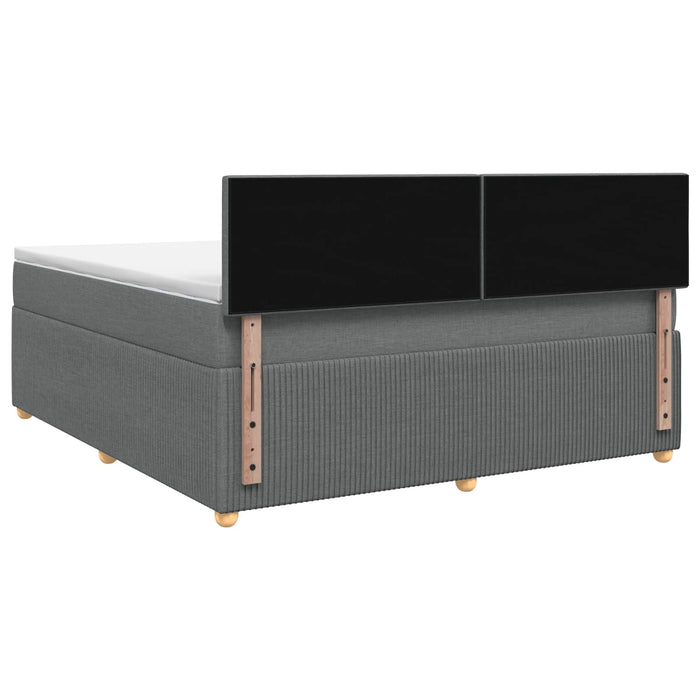 Pat boxspring cu saltea Gri închis 140 x 190 cm Țesătură WALTI