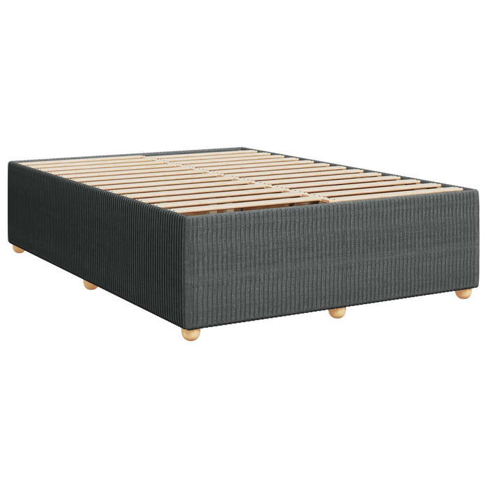 Pat boxspring cu saltea Gri închis 140 x 200 cm Țesătură WALTI