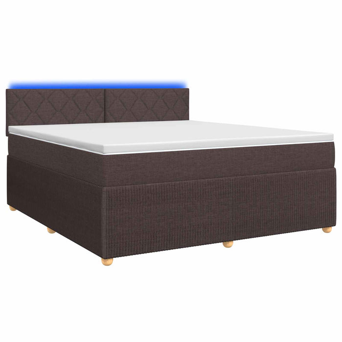 Pat boxspring cu saltea Maro închis 140 x 200 cm Țesătură WALTI