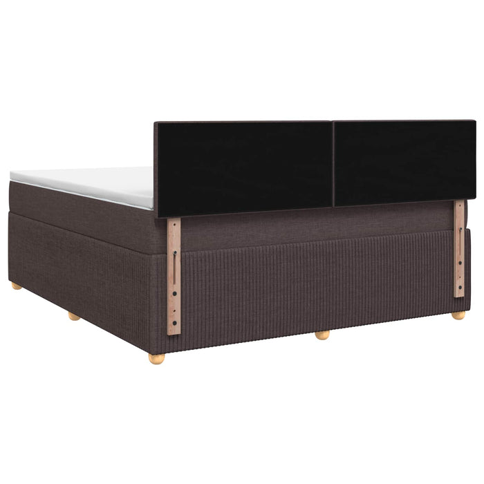 Pat boxspring cu saltea Maro închis 140 x 200 cm Țesătură WALTI