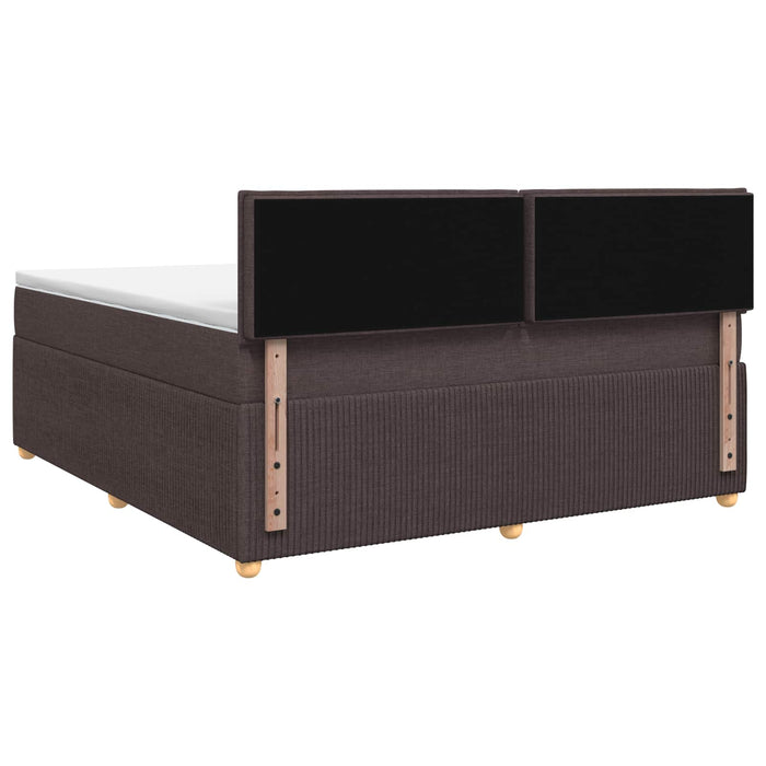 Pat boxspring cu saltea Maro închis 160 x 200 cm Țesătură WALTI