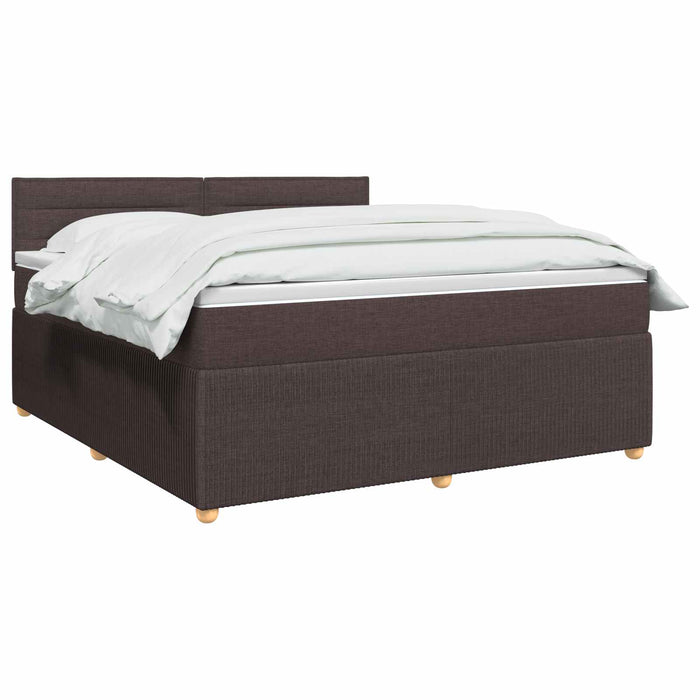 Pat boxspring cu saltea Maro închis 160 x 200 cm Țesătură WALTI