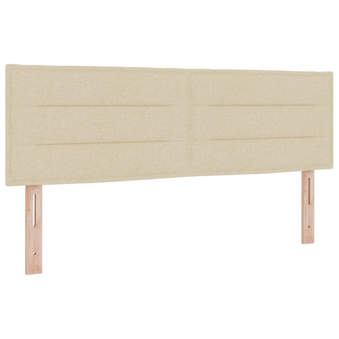 Pat boxspring cu saltea cu benzi LED Crem 160 x 200 cm Țesătură WALTI