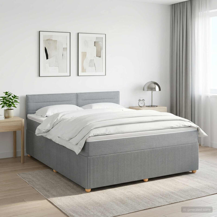 Pat boxspring cu saltea Gri deschis 180 x 200 cm Țesătură WALTI