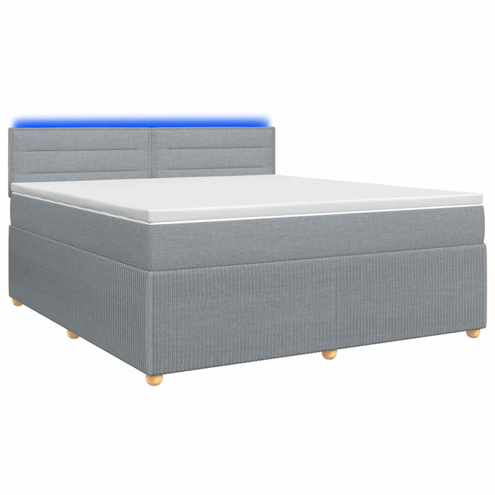 Pat boxspring cu saltea Gri deschis 180 x 200 cm Țesătură WALTI