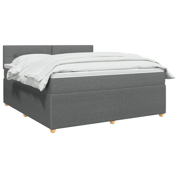 Pat boxspring cu saltea Gri închis 180 x 200 cm Țesătură WALTI