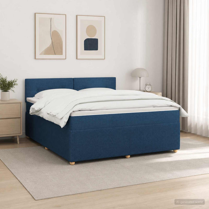 Pat boxspring cu saltea albastru 180 x 200 cm Țesătură - WALTI WALTI