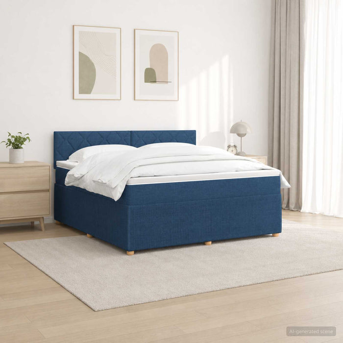 Pat boxspring cu saltea albastru 160 x 200 cm Țesătură - WALTI WALTI