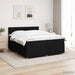 Pat boxspring cu saltea Negru 200 x 200 cm Țesătură - WALTI WALTI