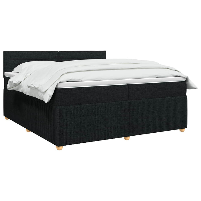 Pat boxspring cu saltea Negru 200 x 200 cm Țesătură - WALTI WALTI