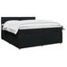 Pat boxspring cu saltea Negru 200 x 200 cm Țesătură - WALTI WALTI