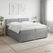 Pat boxspring cu saltea Gri deschis 200 x 200 cm Țesătură - WALTI WALTI