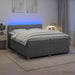 Pat boxspring cu saltea Gri deschis 200 x 200 cm Țesătură - WALTI WALTI