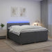 Pat boxspring cu saltea Gri închis 200 x 200 cm Țesătură - WALTI WALTI