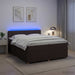 Pat boxspring cu saltea Maro închis 200 x 200 cm Țesătură - WALTI WALTI