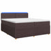 Pat boxspring cu saltea Maro închis 200 x 200 cm Țesătură - WALTI WALTI