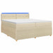 Pat boxspring cu saltea cu benzi LED Crem 200 x 200 cm Țesătură - WALTI WALTI