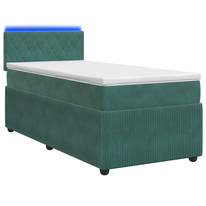 Pat boxspring cu saltea Verde închis 80 x 200 cm Catifea WALTI