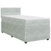 Pat boxspring cu saltea Gri deschis 80 x 200 cm Catifea - WALTI WALTI