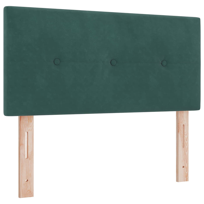Pat boxspring cu saltea Verde închis 100 x 200 cm Catifea WALTI