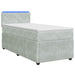 Pat boxspring cu saltea Gri deschis 100 x 200 cm Catifea - WALTI WALTI