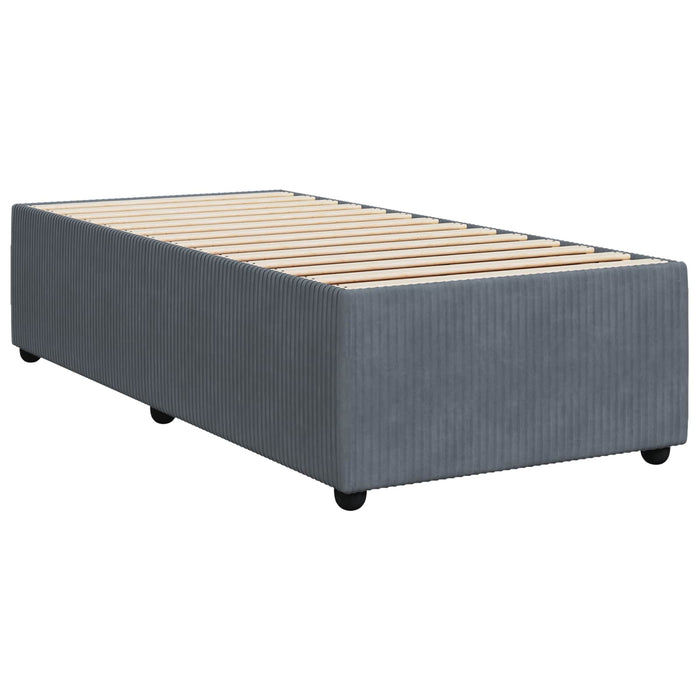 Pat boxspring cu saltea Gri închis 100 x 200 cm Catifea WALTI