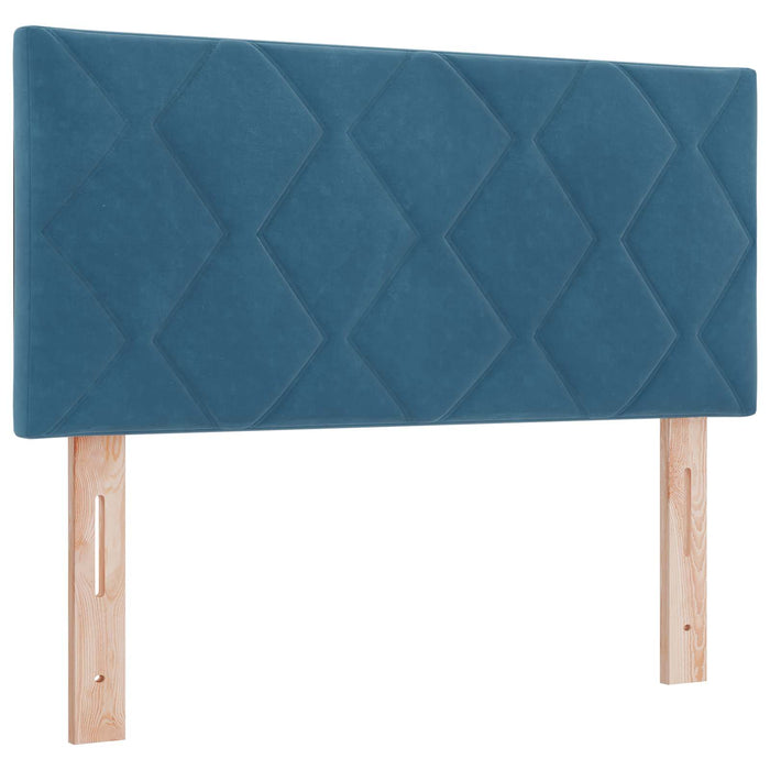 Pat boxspring cu saltea albastru 100 x 200 cm Catifea WALTI