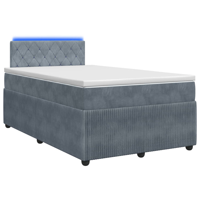 Pat boxspring cu saltea Gri închis 120 x 190 cm Catifea WALTI