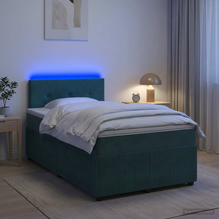 Pat boxspring cu saltea Verde închis 120 x 200 cm Catifea WALTI