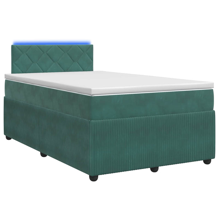 Pat boxspring cu saltea Verde închis 120 x 190 cm Catifea WALTI