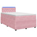 Pat boxspring cu saltea cu benzi LED Roz 120 x 200 cm Catifea - WALTI WALTI