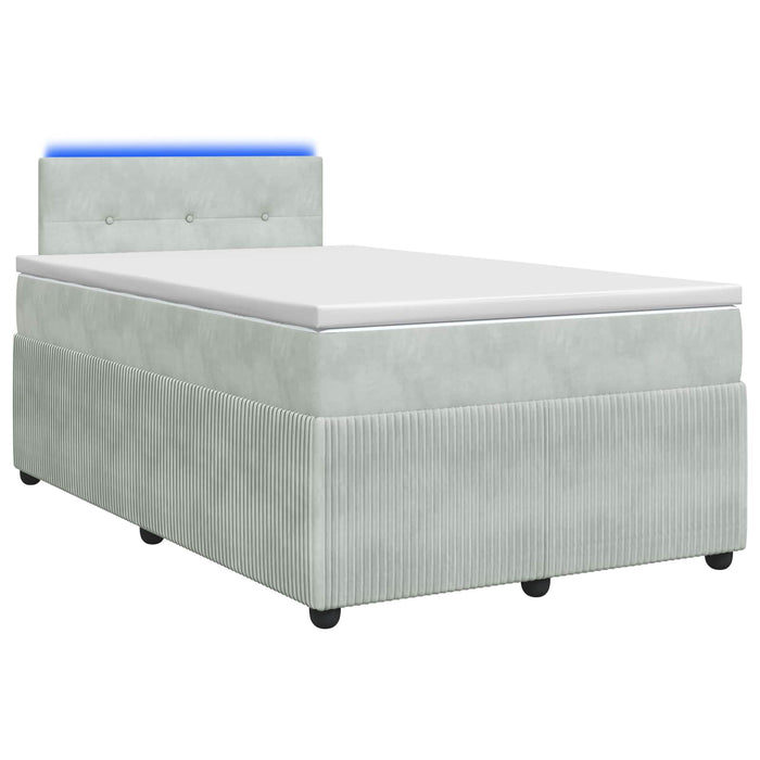 Pat boxspring cu saltea Gri deschis 120 x 200 cm Catifea WALTI
