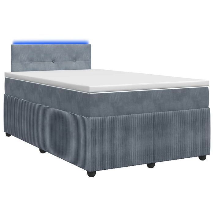 Pat boxspring cu saltea Gri închis 120 x 200 cm Catifea WALTI