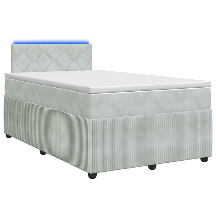 Pat boxspring cu saltea Gri deschis 120 x 200 cm Catifea WALTI