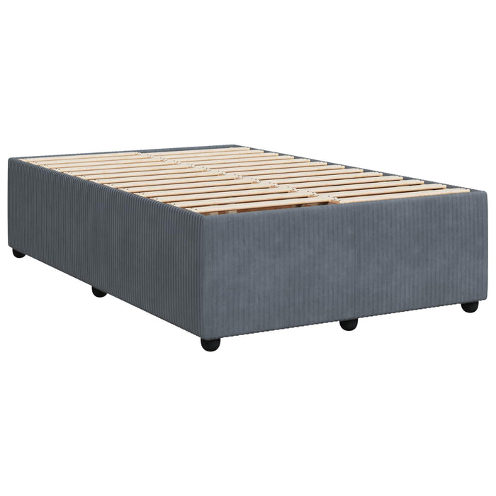 Pat boxspring cu saltea Gri închis 120 x 200 cm Catifea WALTI