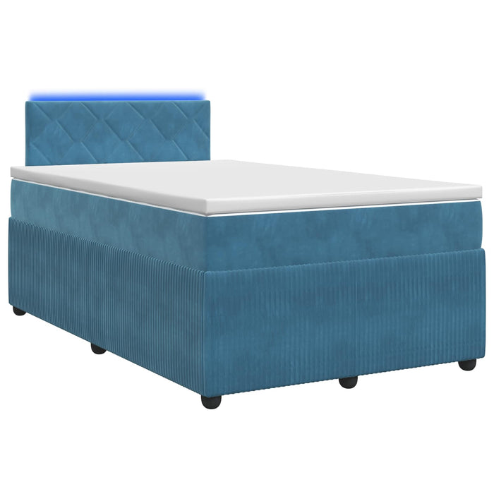 Pat boxspring cu saltea albastru 120 x 200 cm Catifea WALTI