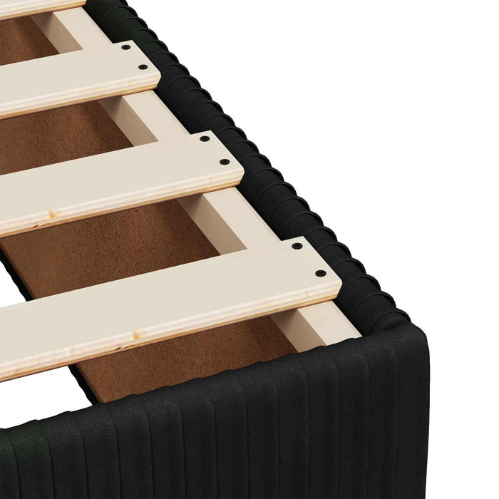 Pat boxspring cu saltea cu benzi LED Negru 160 x 200 cm Catifea - WALTI WALTI