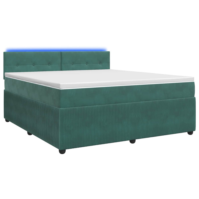 Pat boxspring cu saltea Verde închis 160 x 200 cm Catifea WALTI