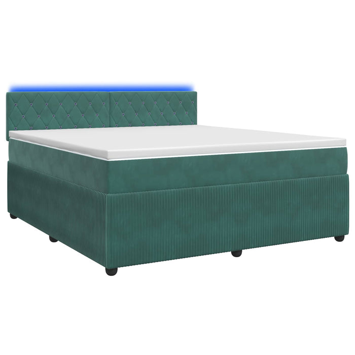Pat boxspring cu saltea Verde închis 180 x 200 cm Catifea - WALTI WALTI