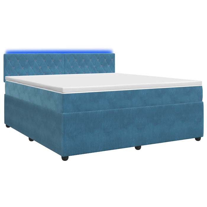 Pat boxspring cu saltea albastru 180 x 200 cm Catifea - WALTI WALTI