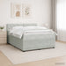 Pat boxspring cu saltea Gri deschis 160 x 200 cm Catifea - WALTI WALTI